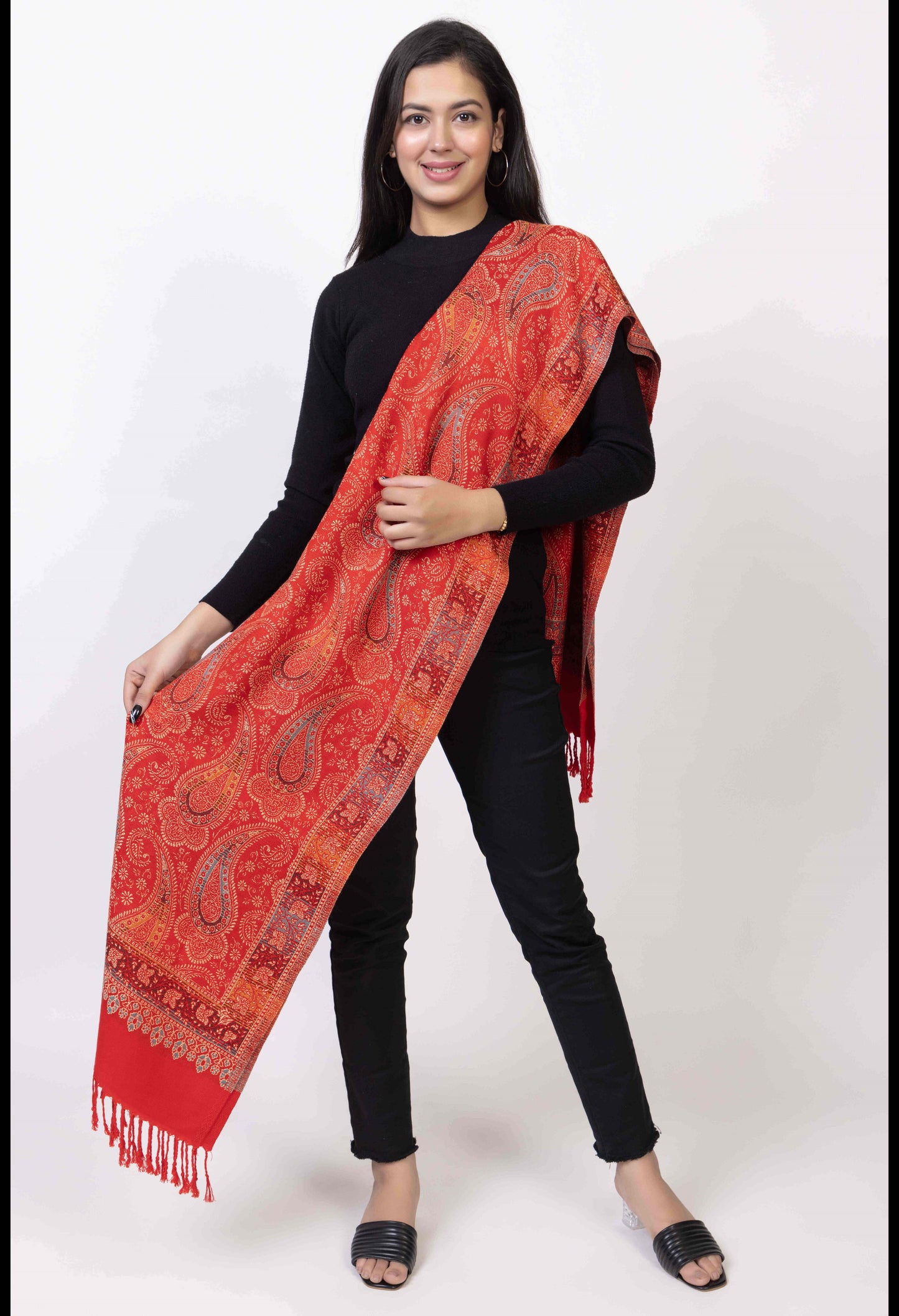 KRITI Acrylic/Viscose Reversible Stole For Women