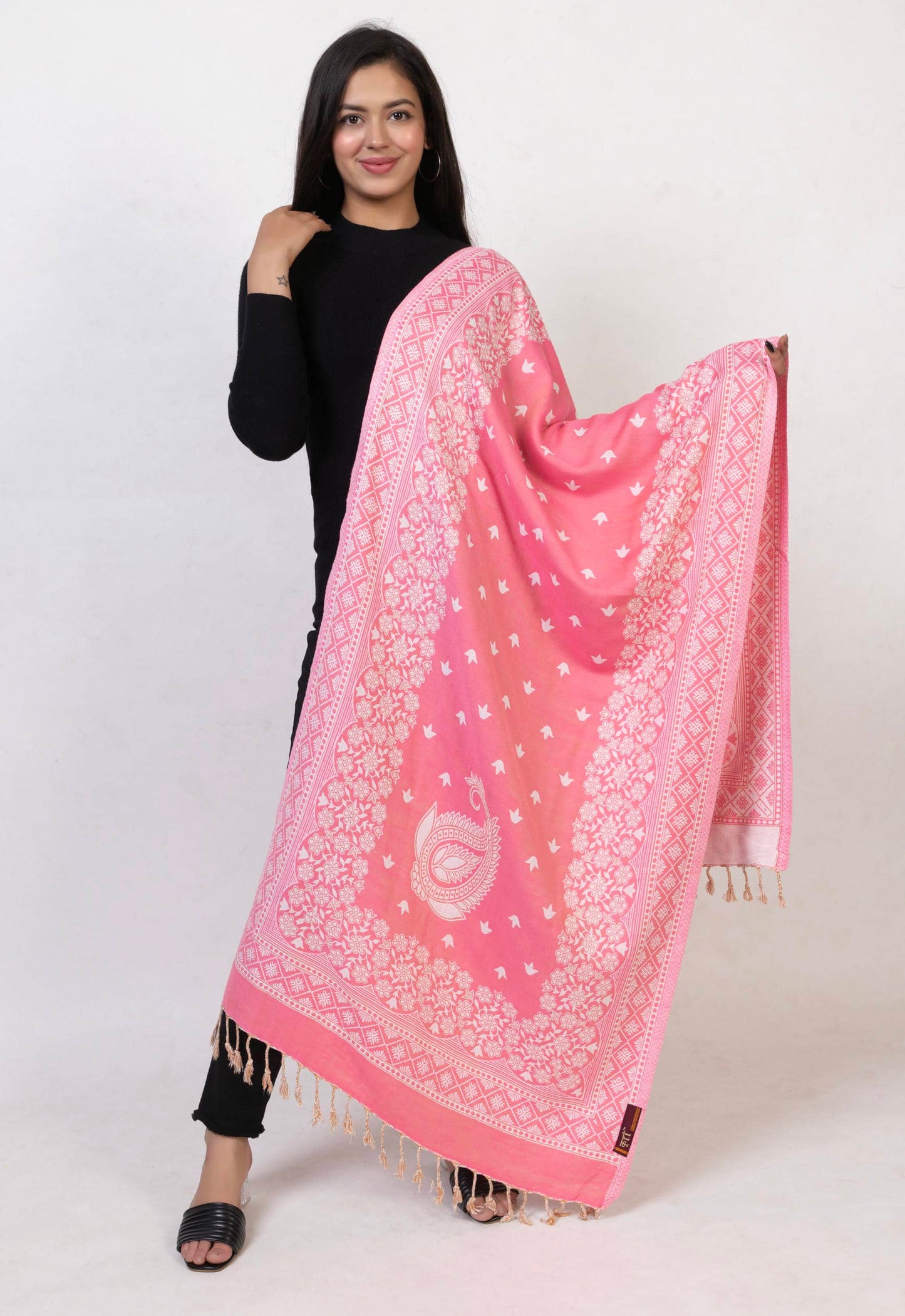 KRITI Women's Fashion Stole – Light Pink Acrylic/Viscose