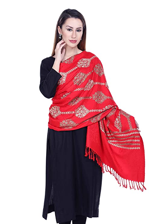KRITI Acrylic/Viscose Embroidered Shawl For Women