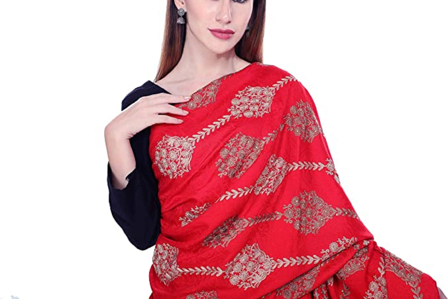 KRITI Acrylic/Viscose Embroidered Shawl For Women