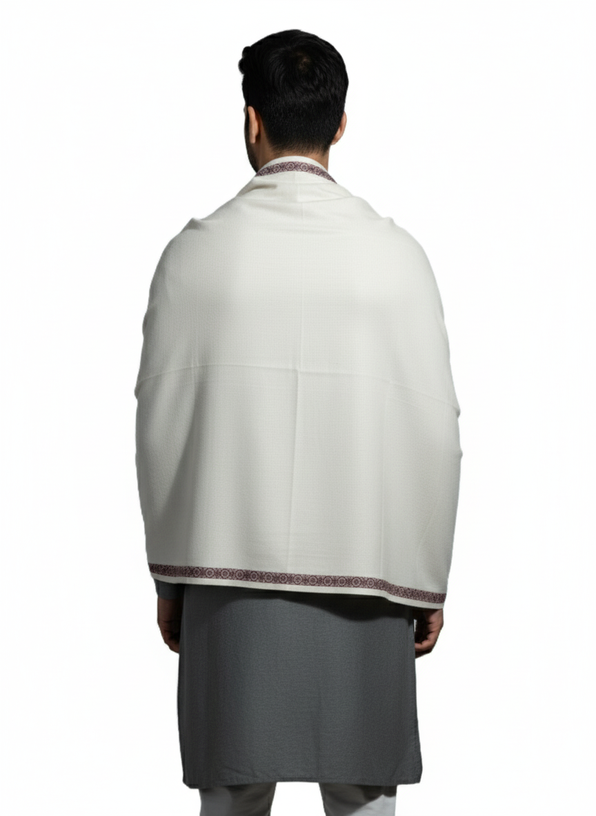 KRITI Woolen Border Design Lohi Cream Color For Male
