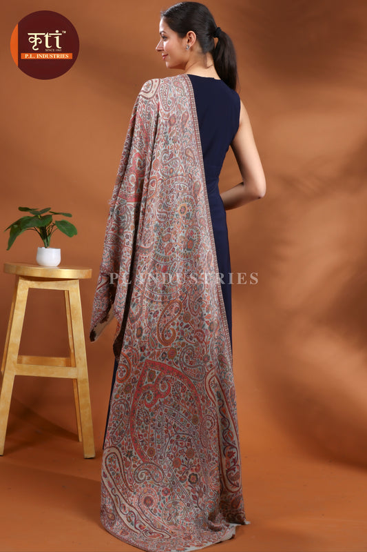 KRITI Kani Design Fine Wool Multicolor Stole for Girl