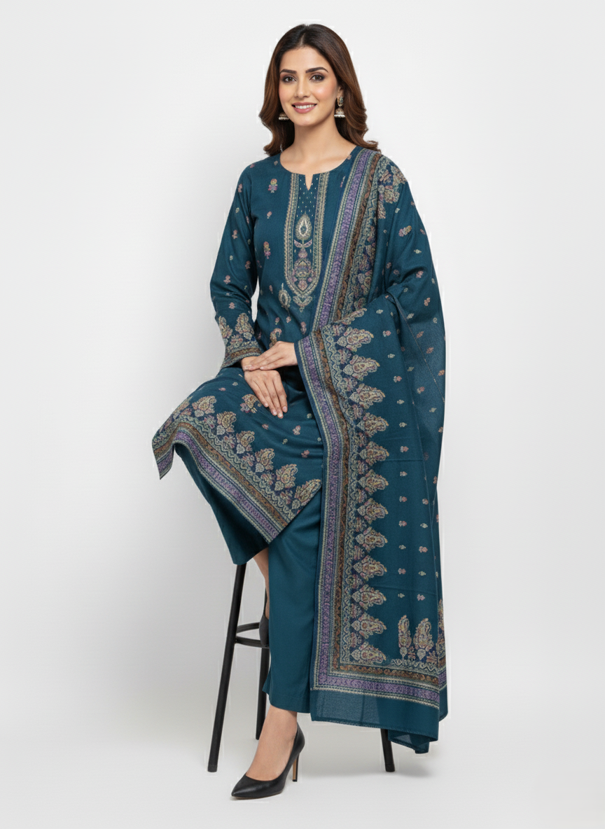 महिलाओं के लिए कृति विंटर ऊनी अनस्टिच्ड सूट एयरफोर्स कलर