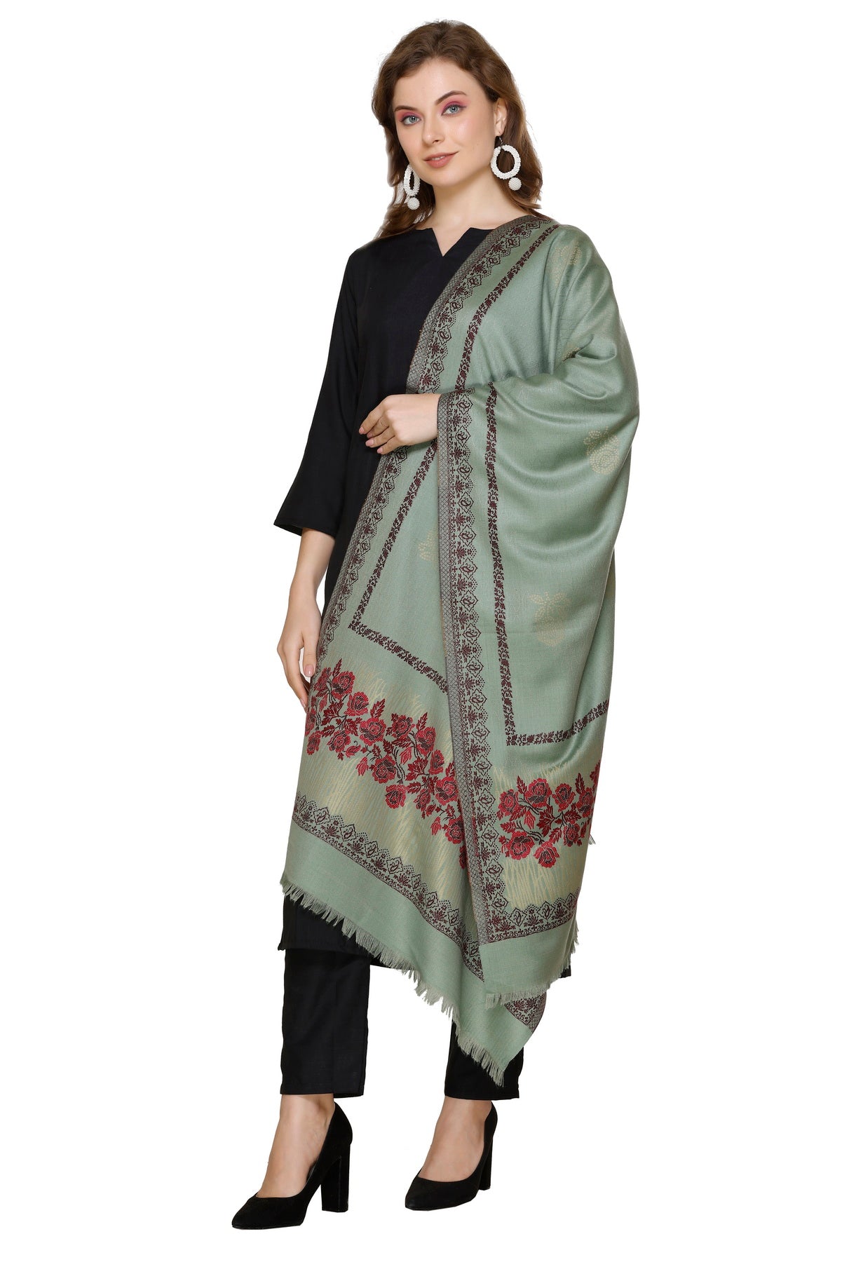 Soft Pista Acrylic Viscose Stole by KRITI Casual to Formal Wear