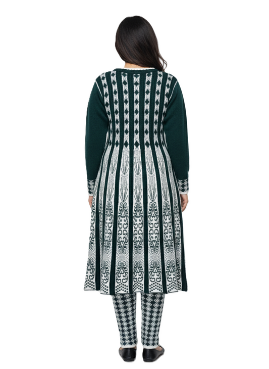 KRITI Premium Women's Hair Soft Fabric Dark Green 2 PC Kurti Set