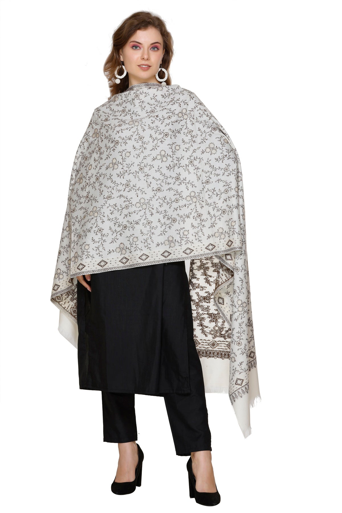 KRITI Classic White Stole Perfect for Casual or Formal Looks