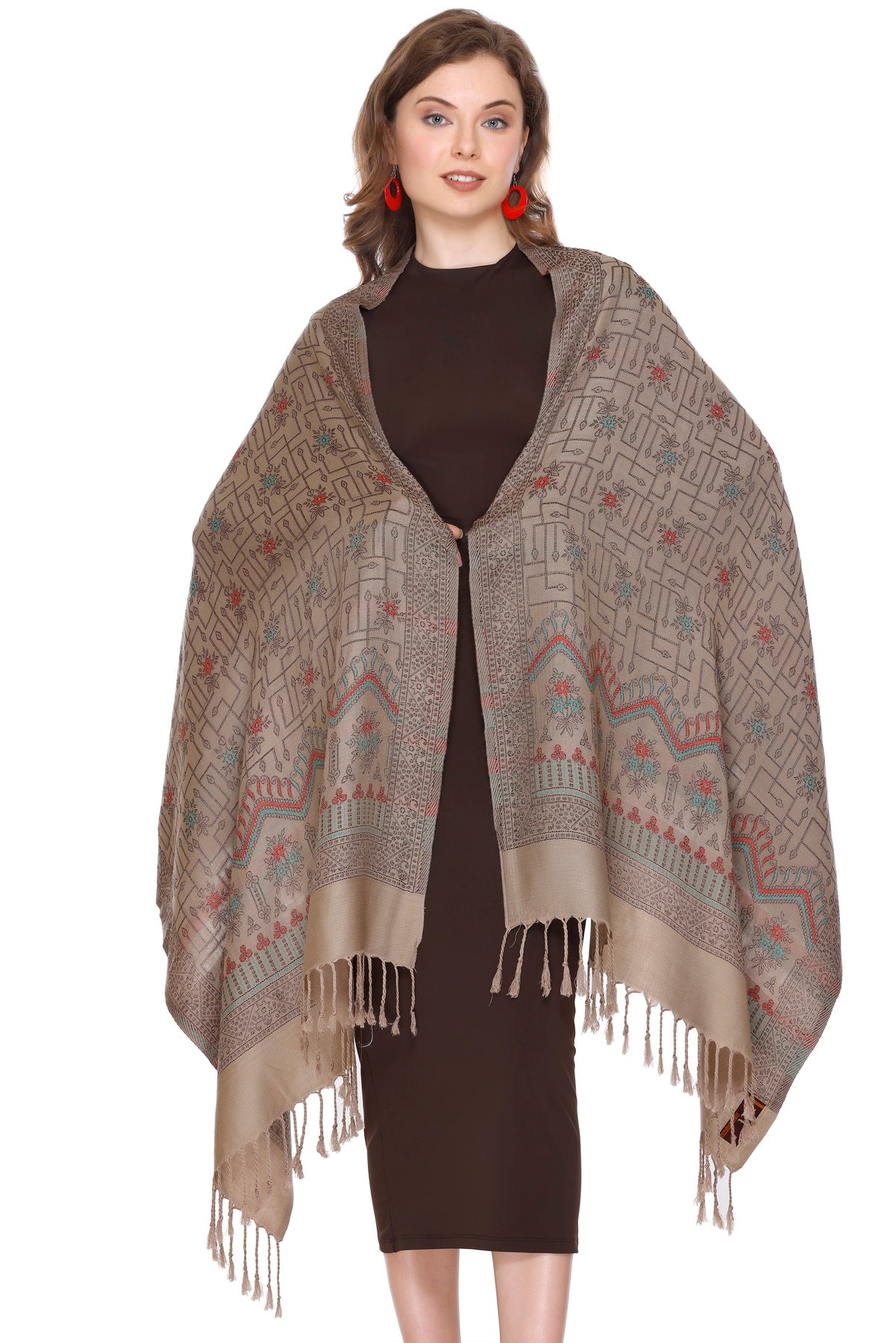 KRITI Camel Viscose Stole For Women.
