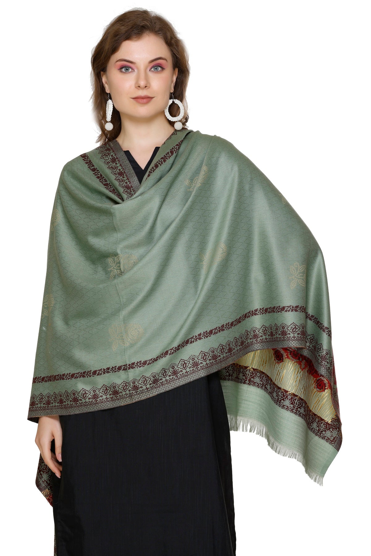 Soft Pista Acrylic Viscose Stole by KRITI Casual to Formal Wear