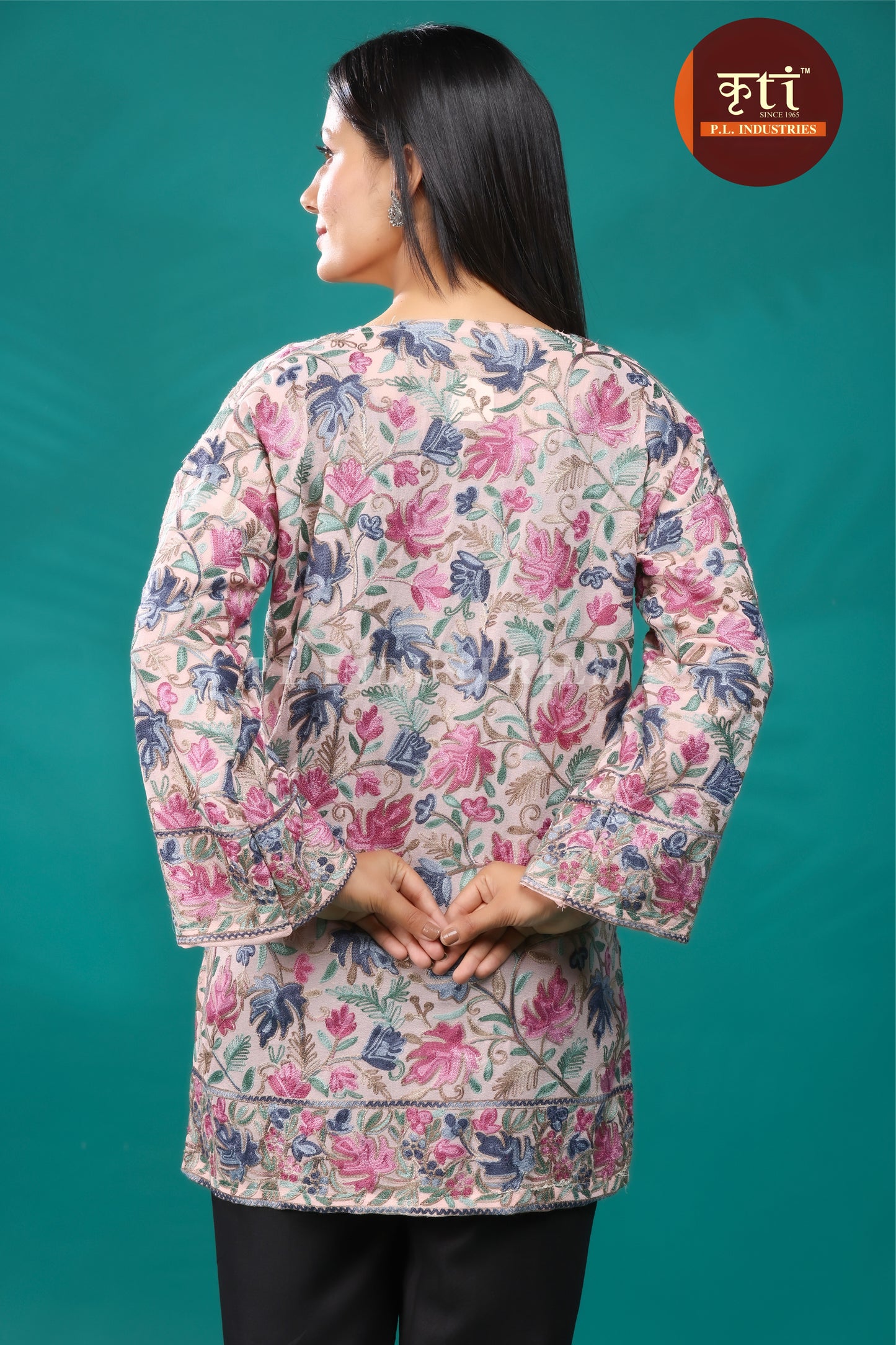 Vibrant Multicolor Rayon Cotton Kurti – Detailed Floral Embroidery | Premium Ethnic Collection by Kriti Free Size