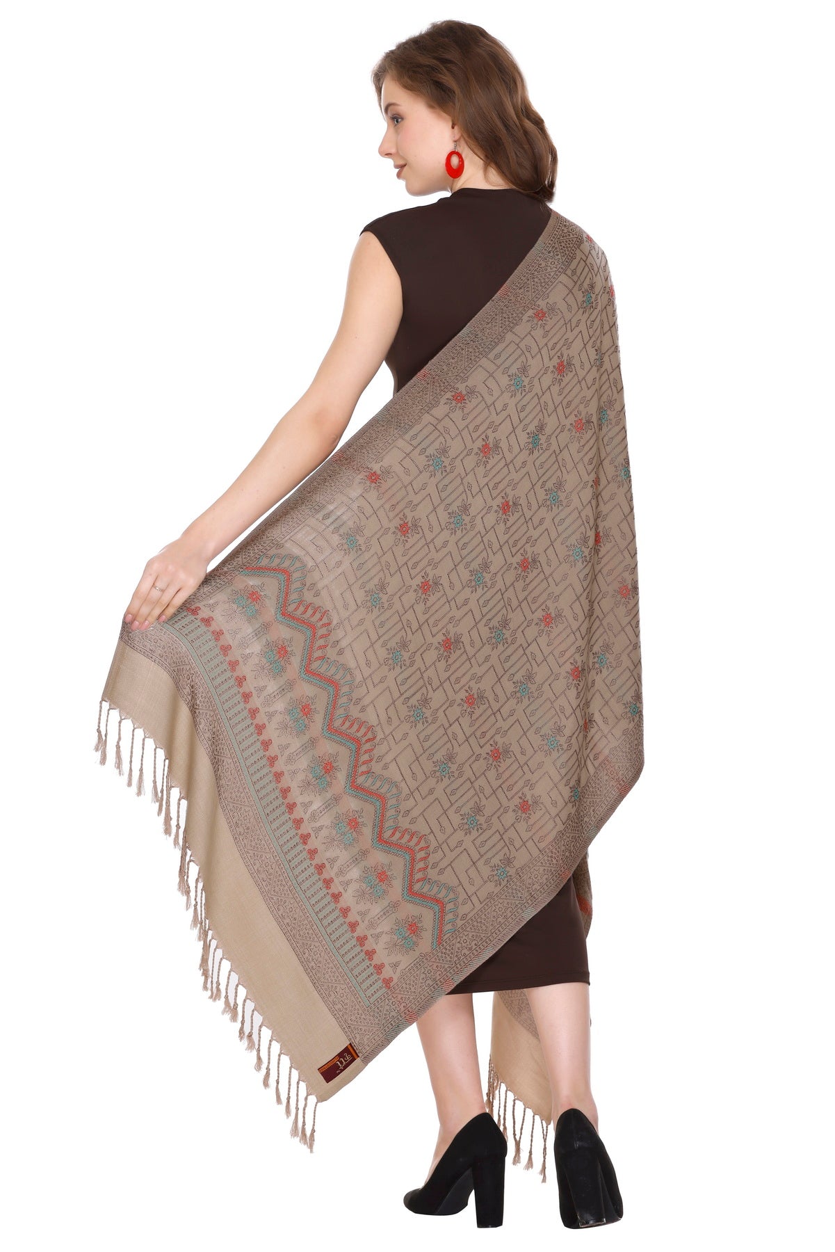 KRITI Camel Viscose Stole For Women.