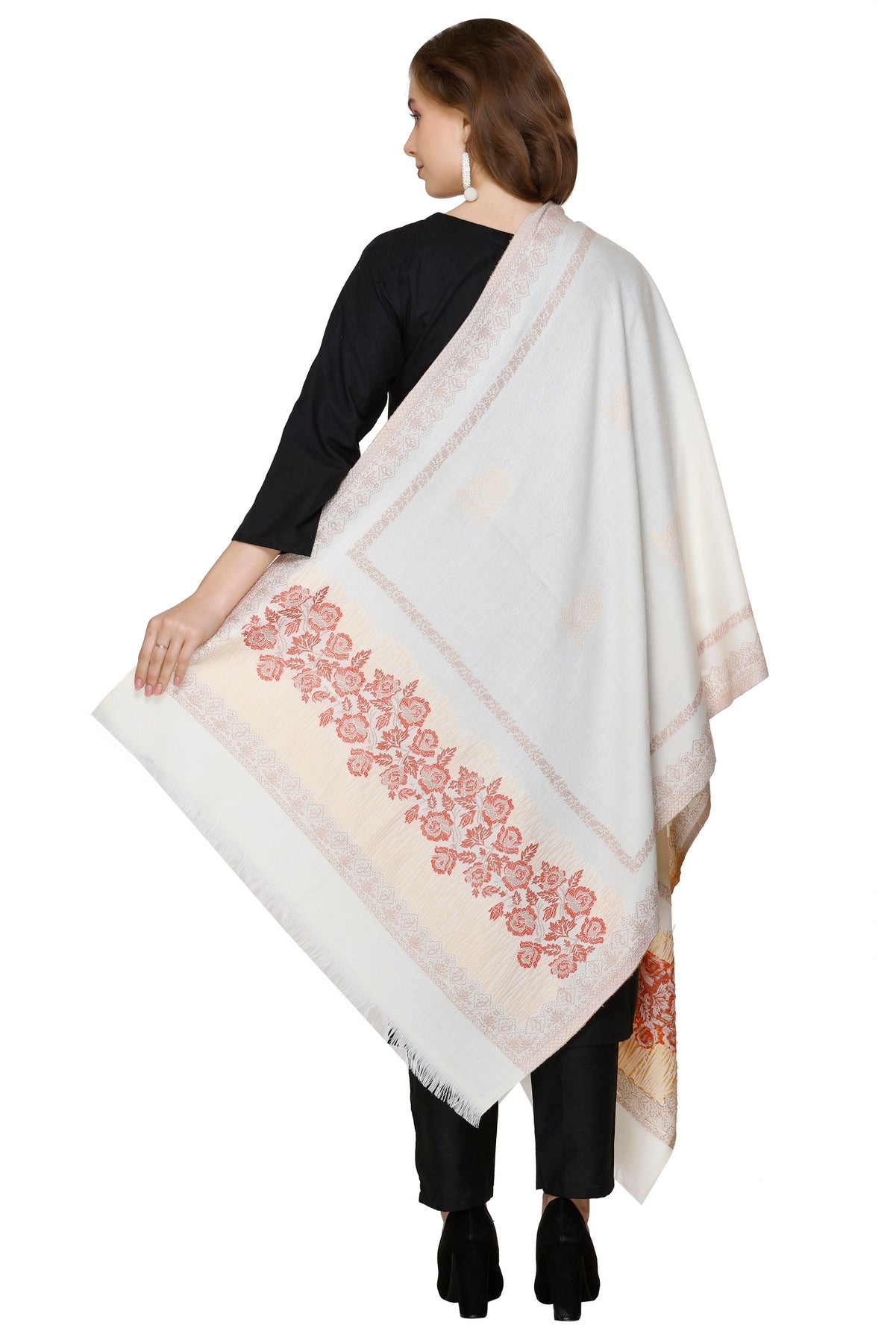 Women's White Fashion Stole by KRITI – Simple & Sophisticated