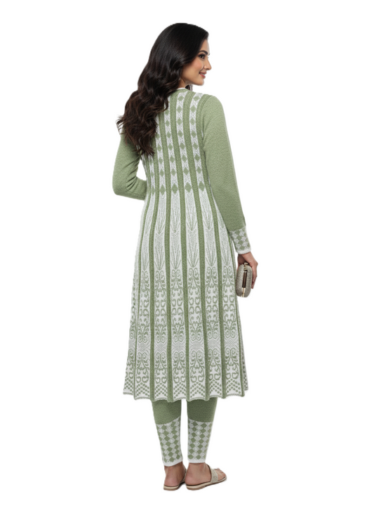 KRITI Premium Women's Hair Soft Fabric Pista Color 2 PC Kurti Set