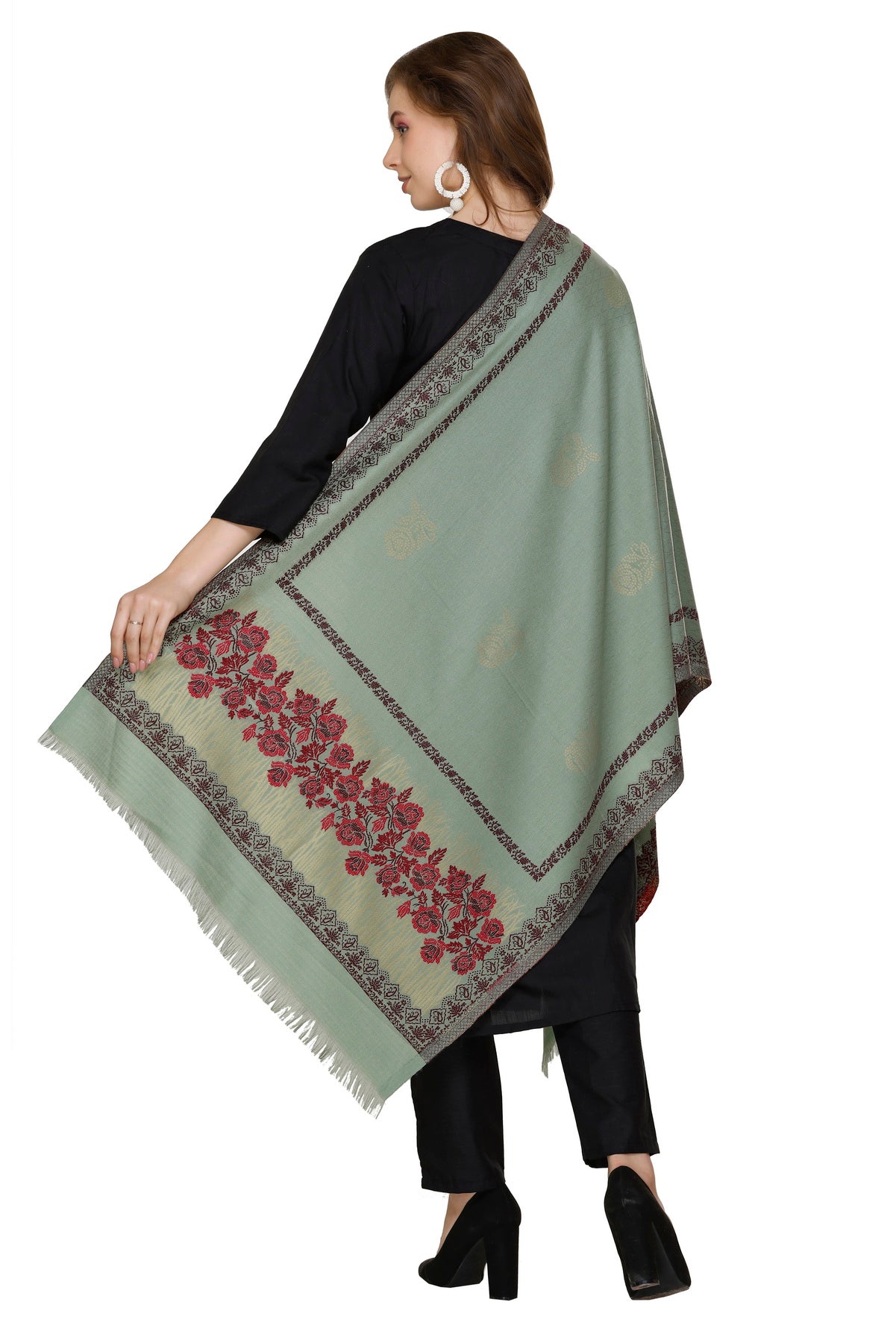 Soft Pista Acrylic Viscose Stole by KRITI Casual to Formal Wear