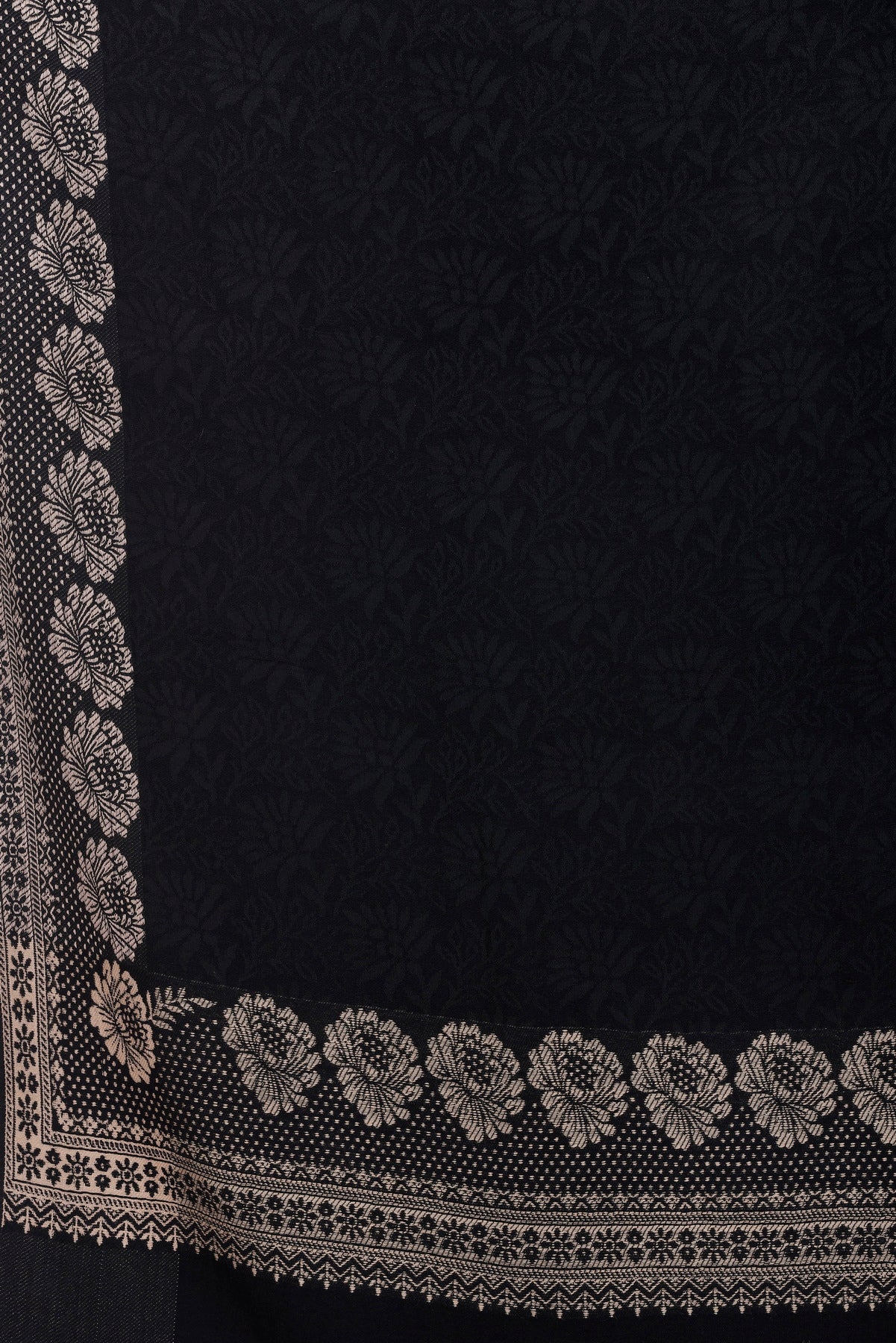 KRITI Black Wool Blend Shawl For Women.