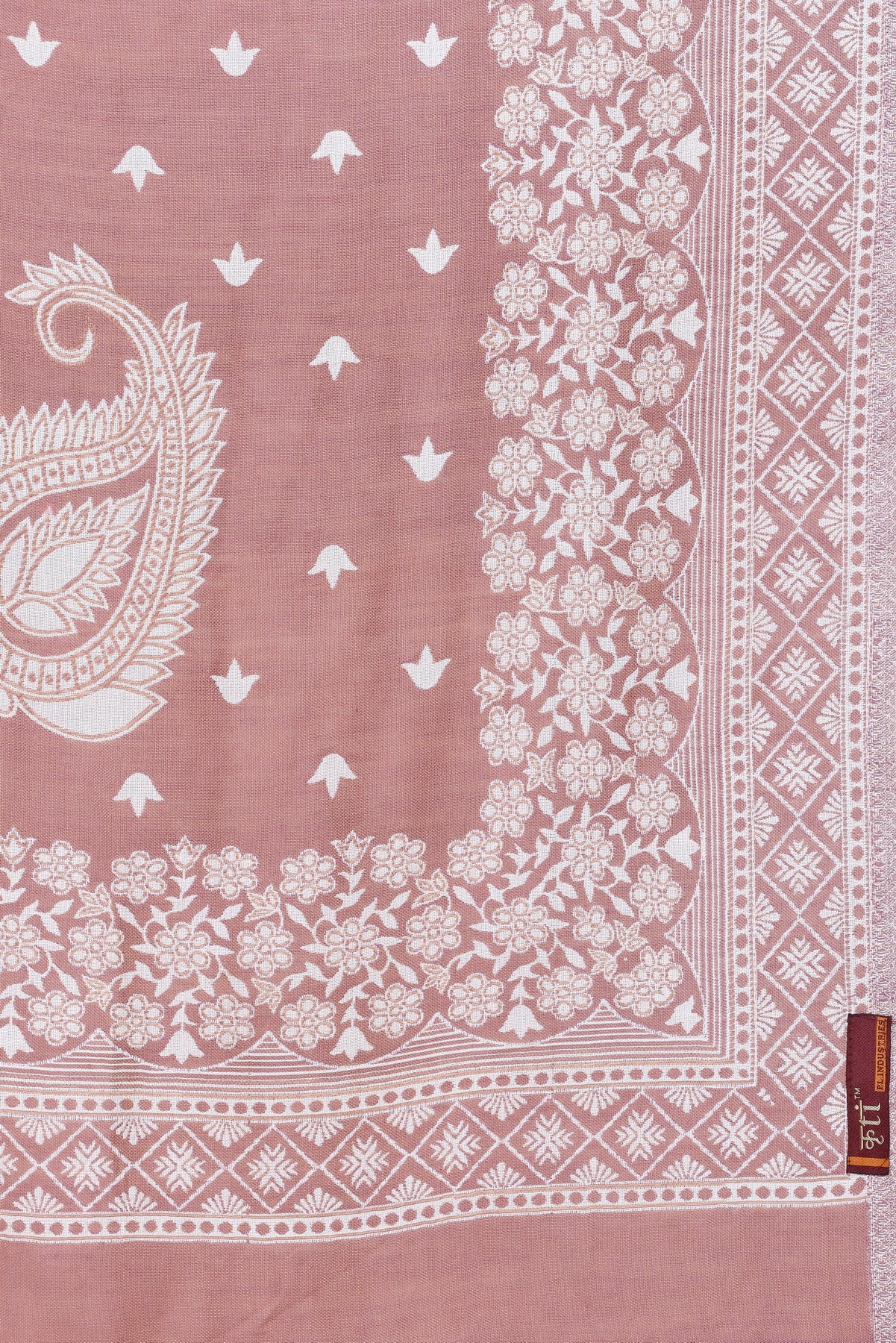 कृति फ्लोरल डिज़ाइनर ऊनी ब्राउनिश स्टोल लड़कियों के लिए