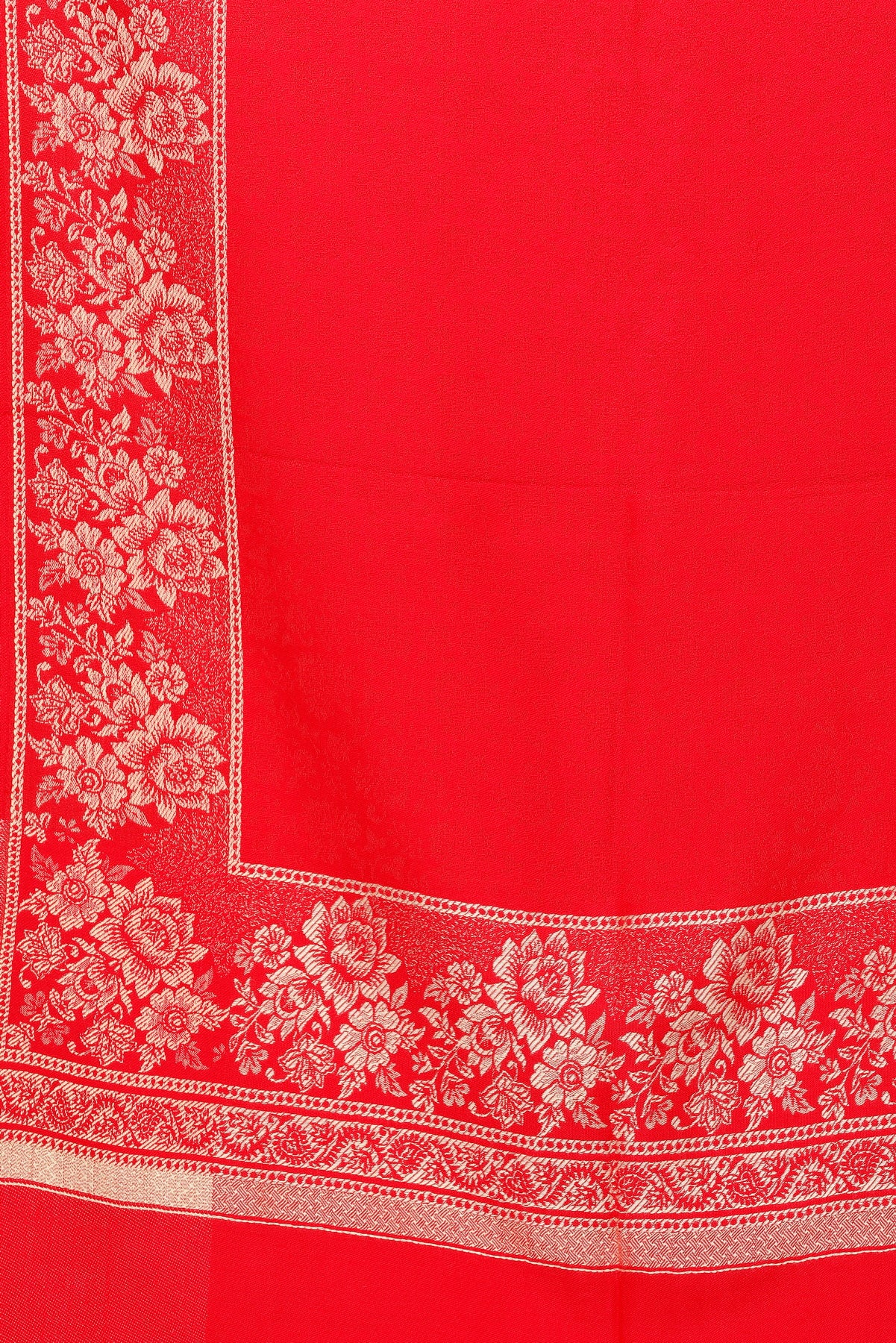 KRITI Floral Border Woollen Red Color Stole For Girl