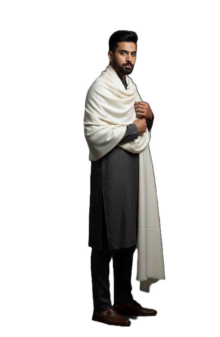 KRITI Woolen Plain Lohi Cream Color For Men