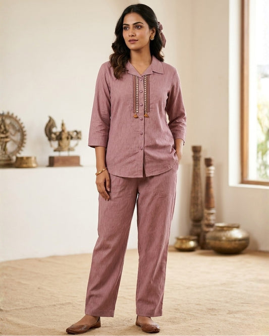 Cotton Co-Ord Set - Onion Pink