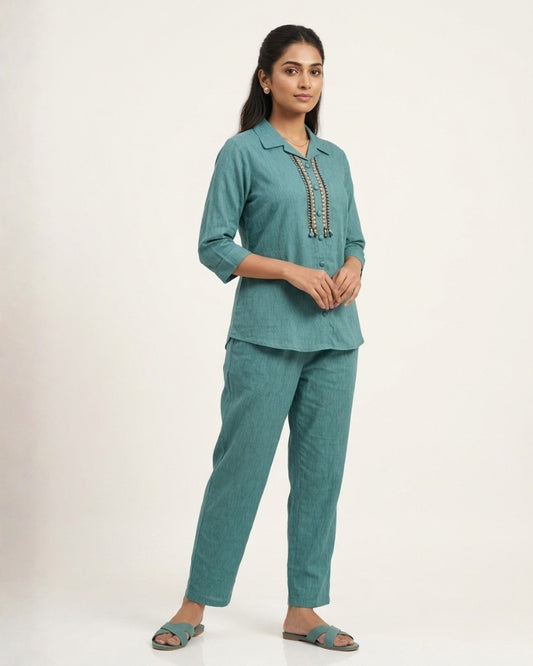 Cotton Co-Ord Set - Teal