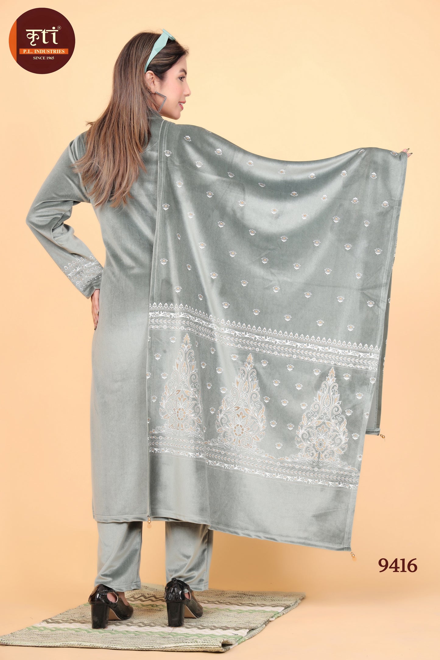Winter Velvet Kurti Set with Top Bottom & Dupatta – Warmth Meets Regal Elegance