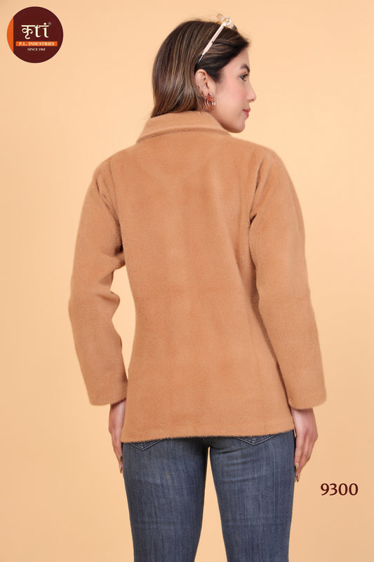 KRITI Premium Hair Fabric Brown Color Coat For Women