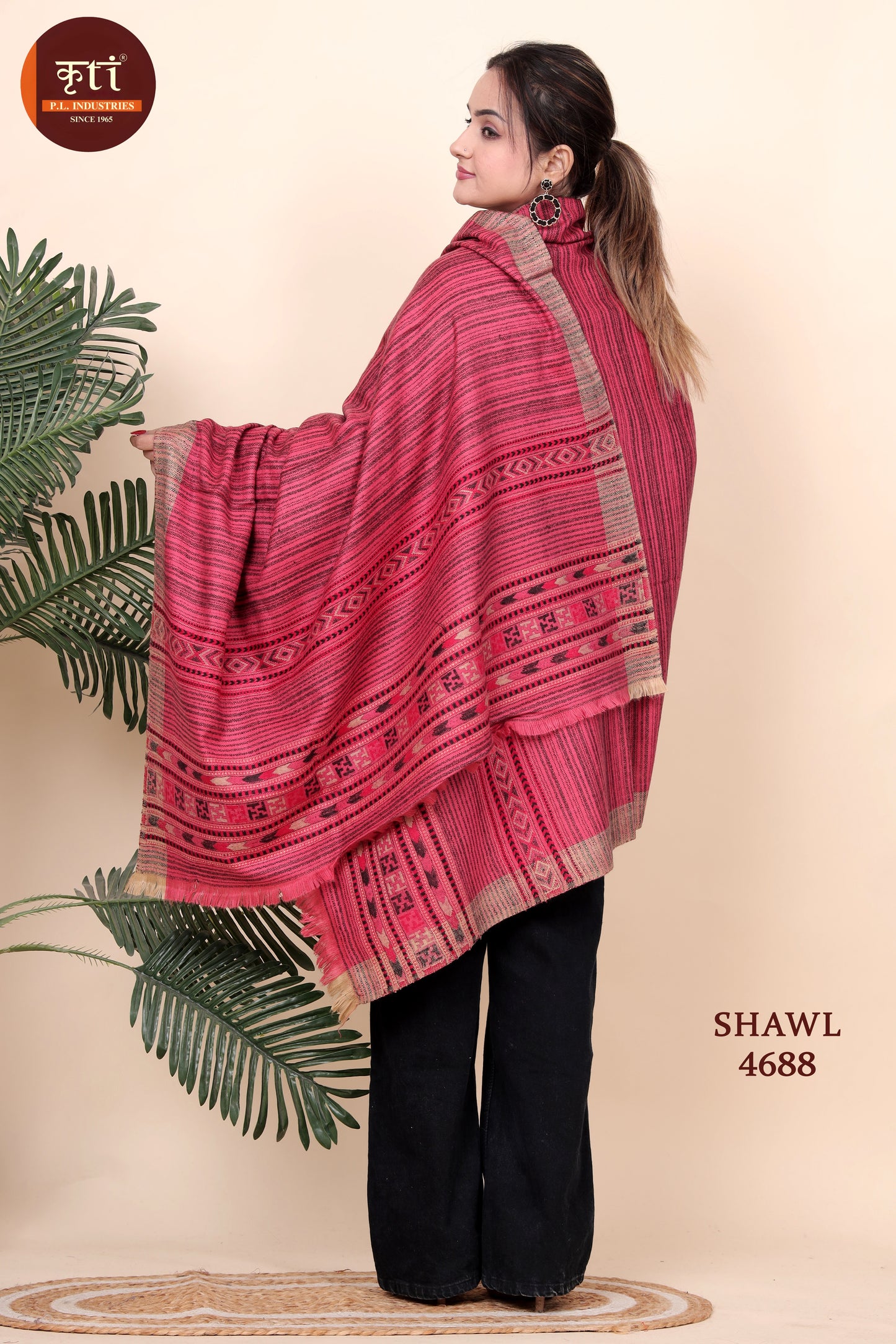 KRITI Woollen Maroon Shawl For Women