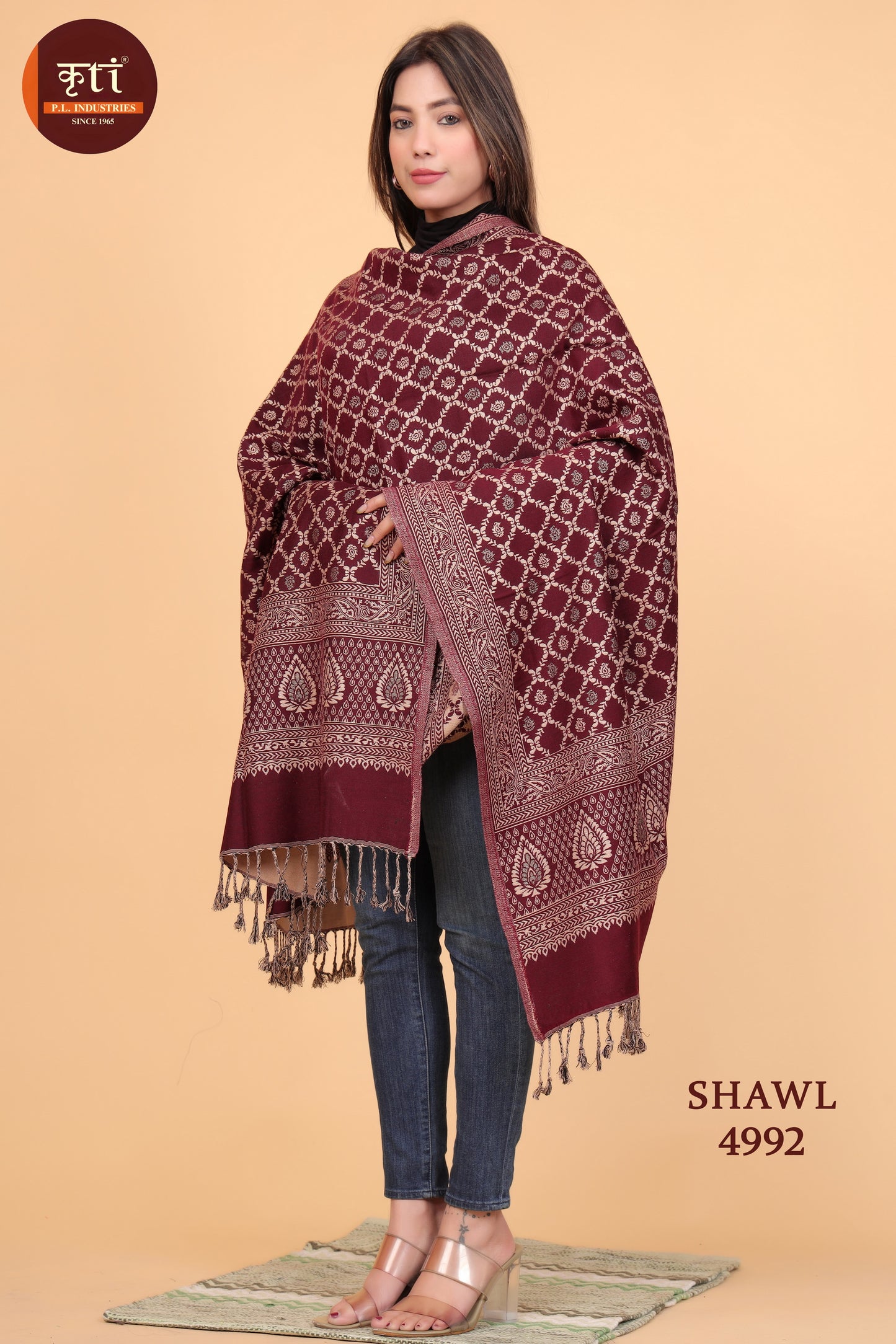 KRITI Wool Blend Shawl For Women