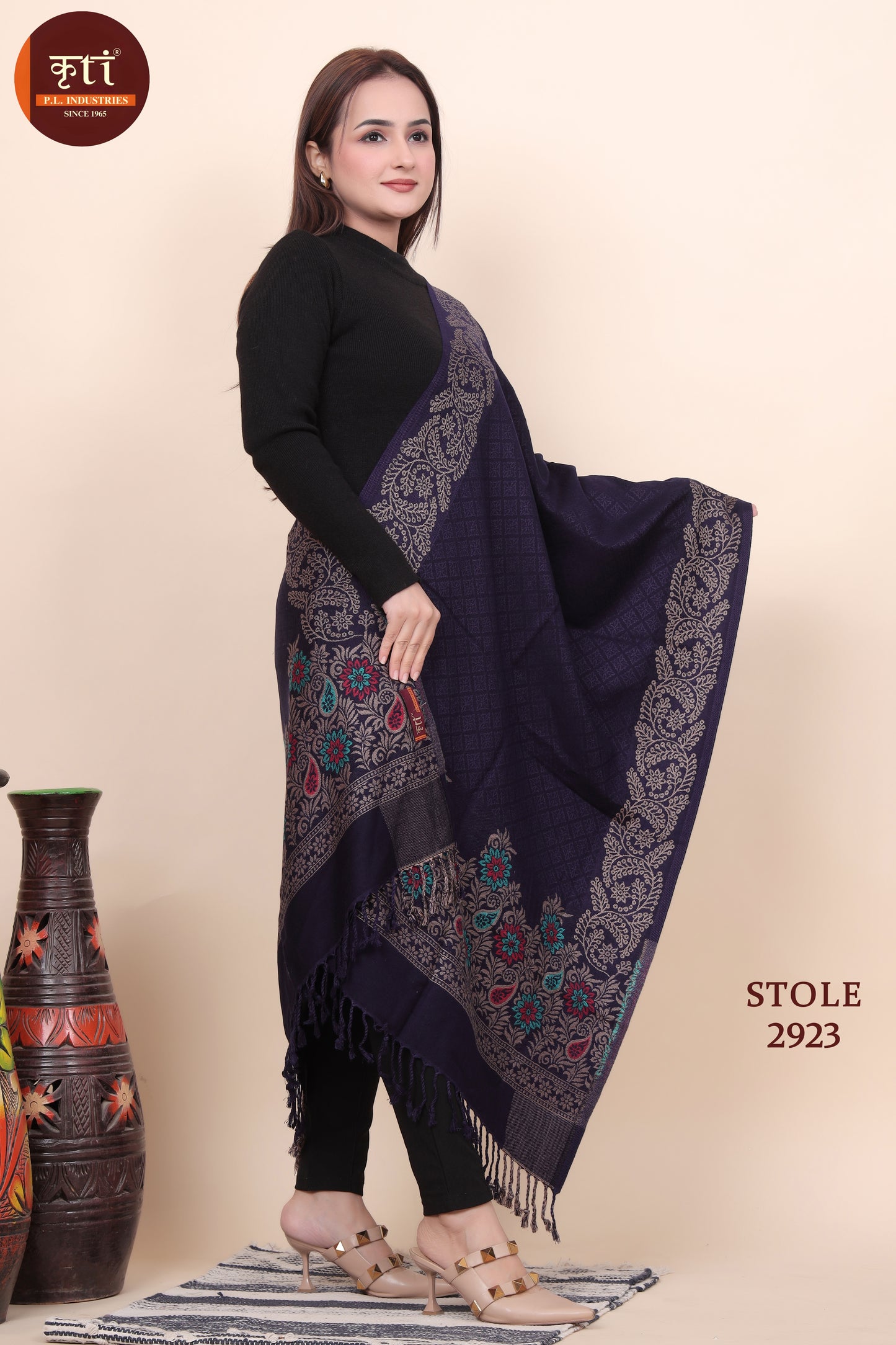 KRITI Women's Stylish Stole - Luxurious Acrylic & Viscose Mix