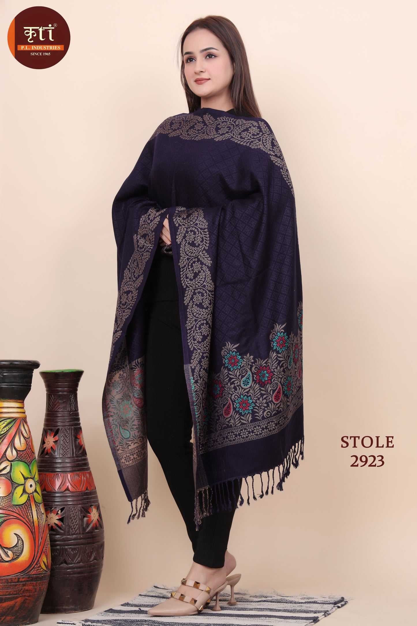 KRITI Women's Stylish Stole - Luxurious Acrylic & Viscose Mix