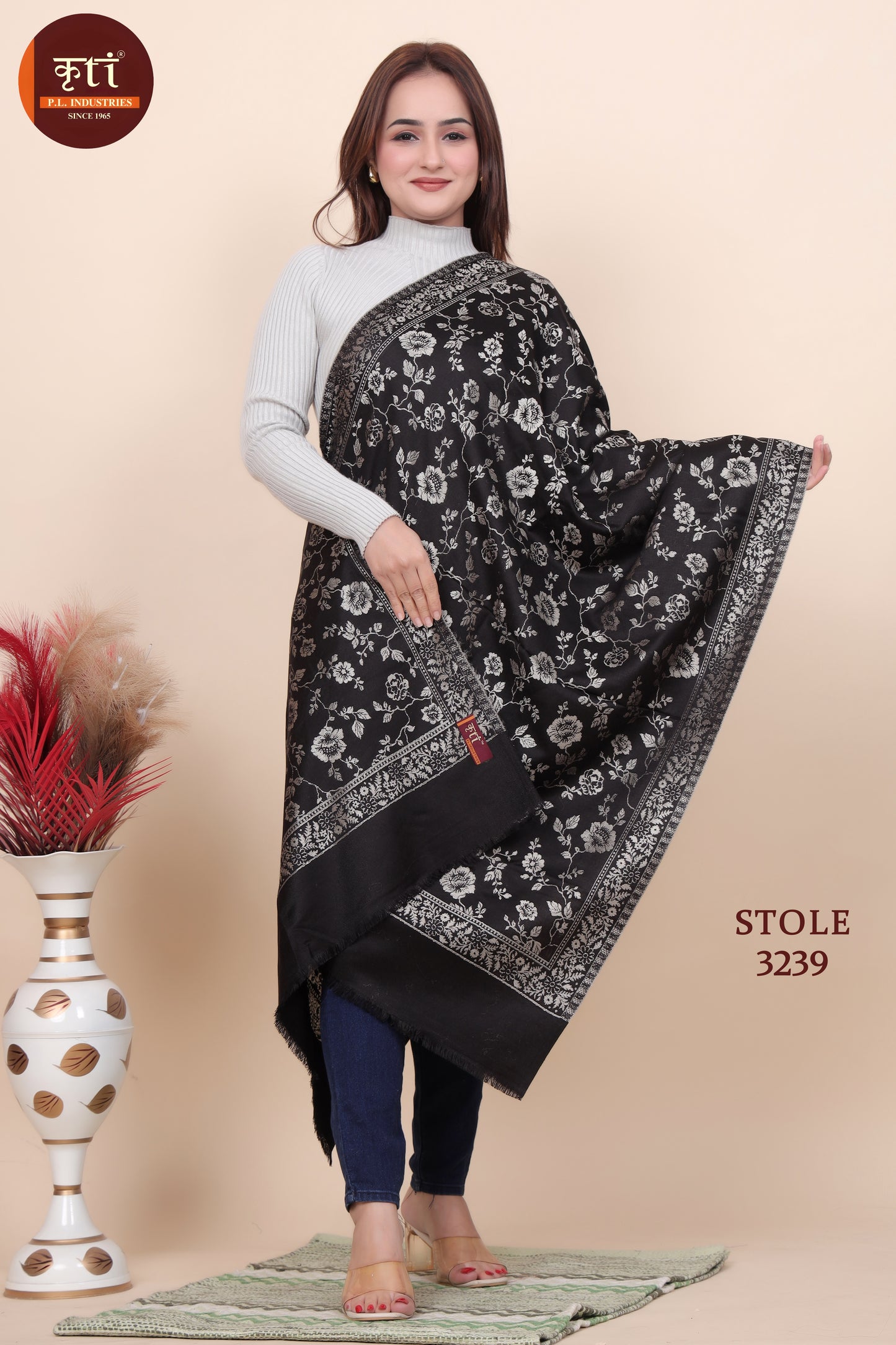 KRITI Ladies Stole - Cozy & Fashionable Acrylic/Viscose Wrap