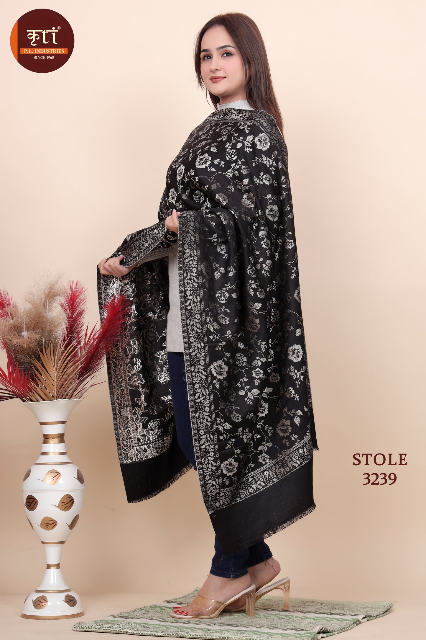 KRITI Ladies Stole - Cozy & Fashionable Acrylic/Viscose Wrap