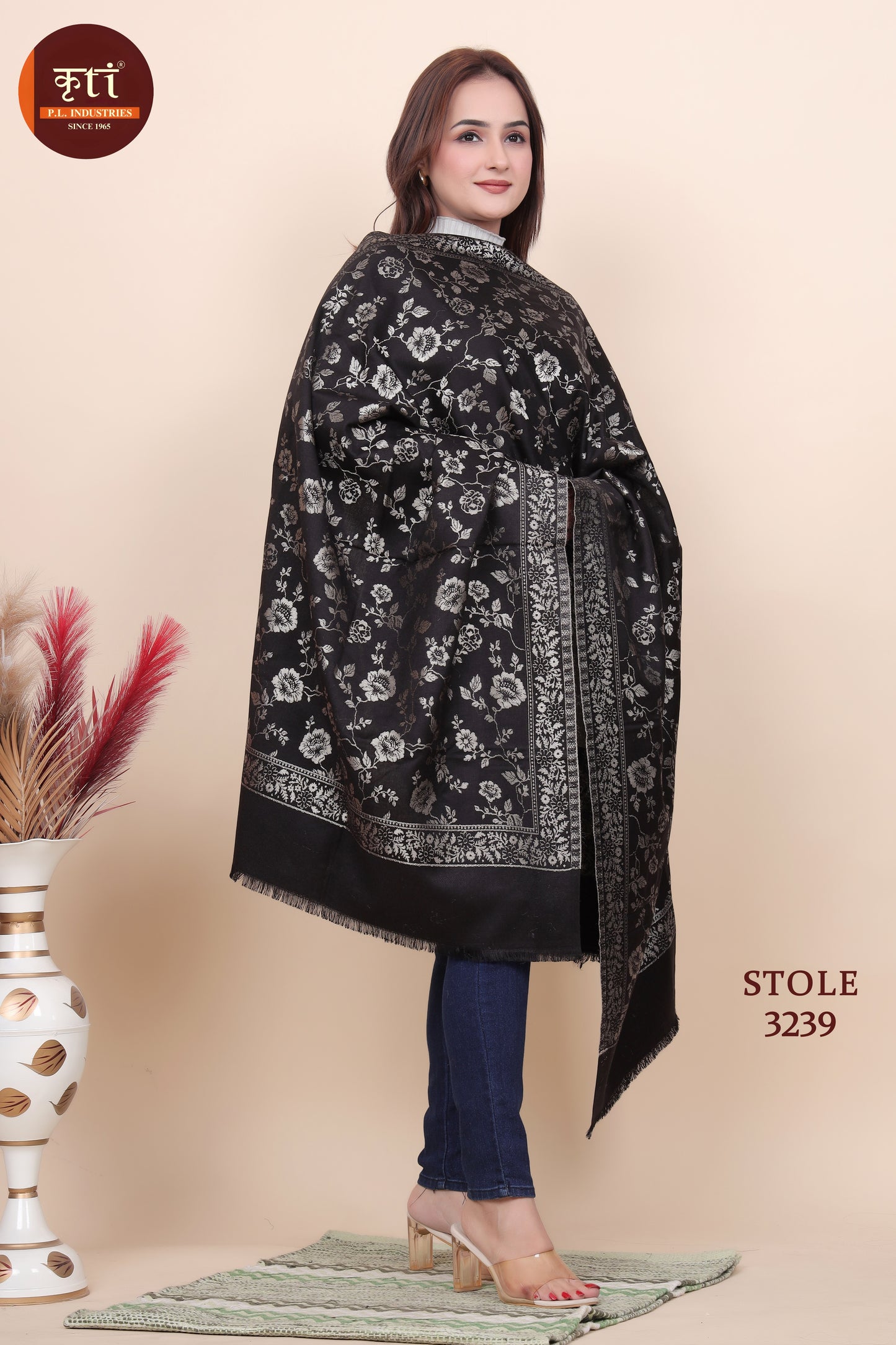 KRITI Ladies Stole - Cozy & Fashionable Acrylic/Viscose Wrap