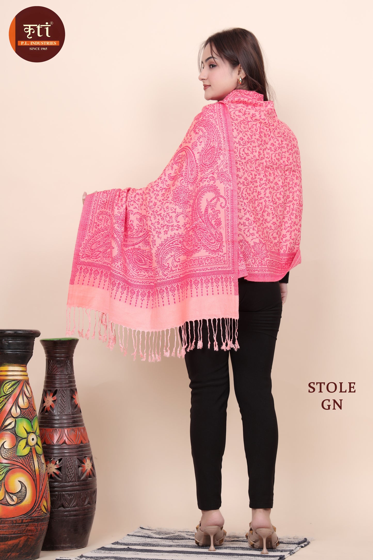 KRITI Ladies Stole - Versatile Acrylic & Viscose Shawl for All Seasons