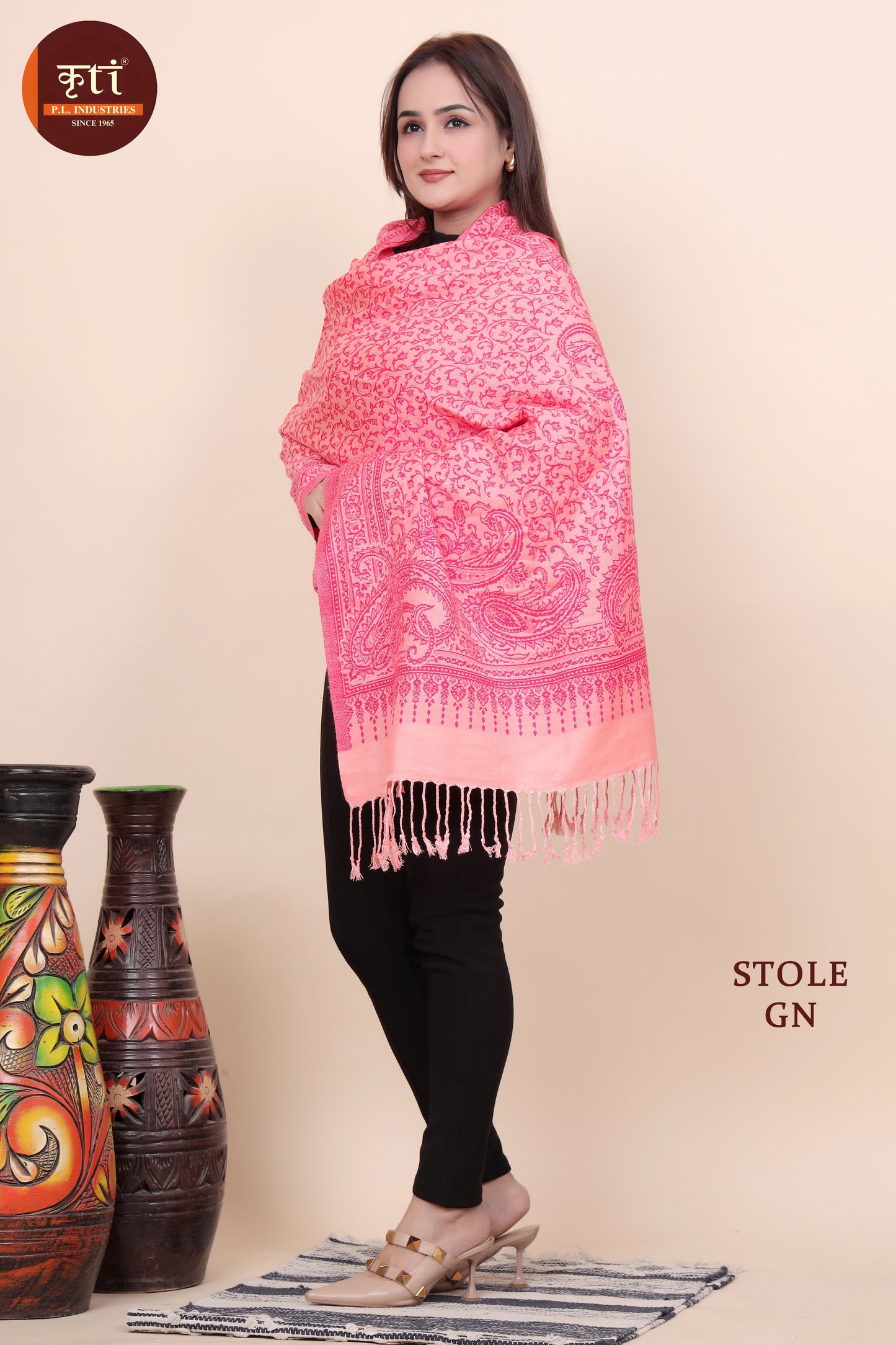 KRITI Ladies Stole - Versatile Acrylic & Viscose Shawl for All Seasons