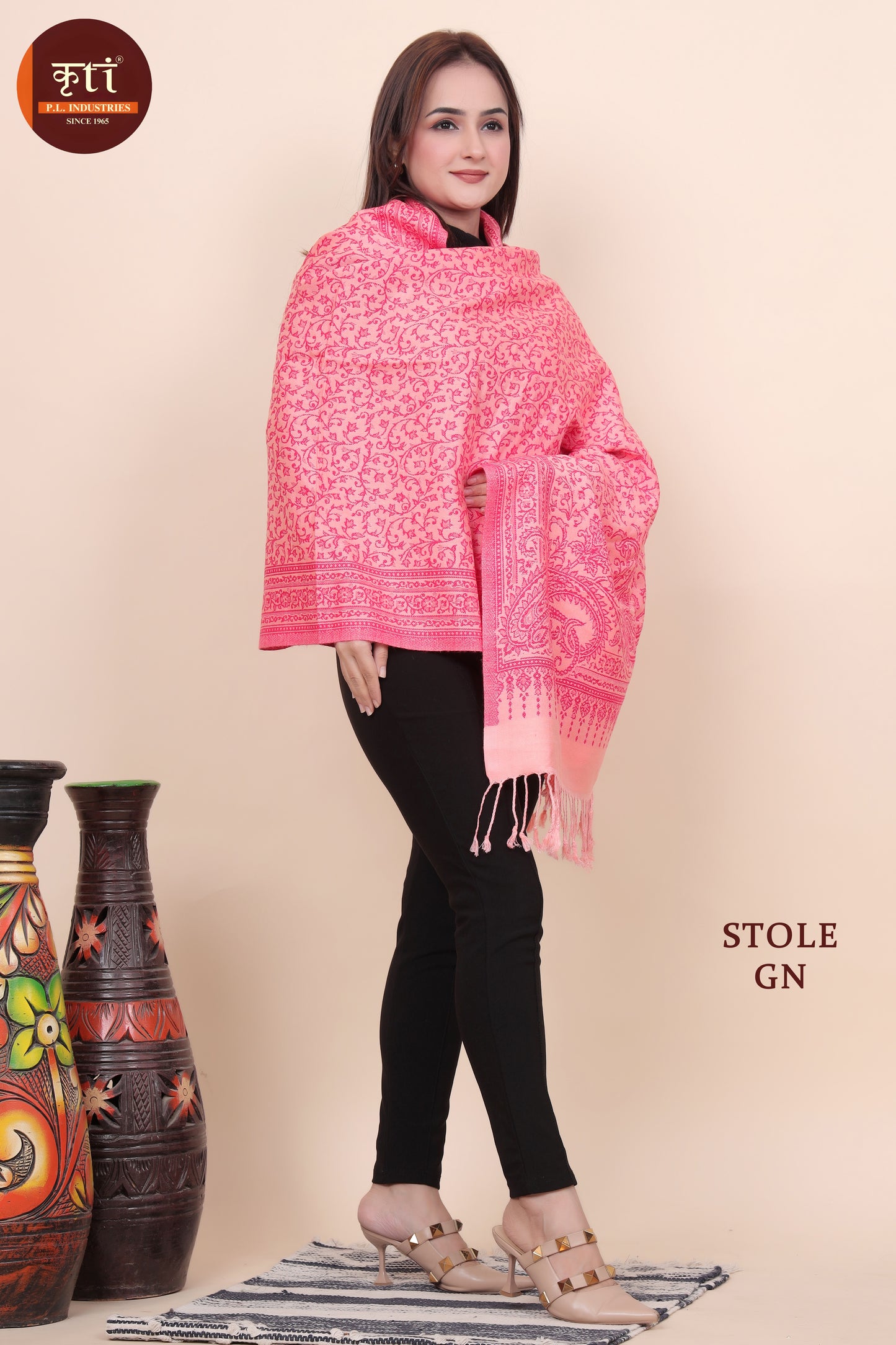 KRITI Ladies Stole - Versatile Acrylic & Viscose Shawl for All Seasons
