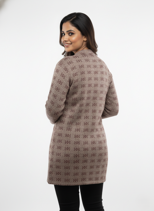 KRITI Winter Stylish Hair Cardigan Light Grey Color For Women