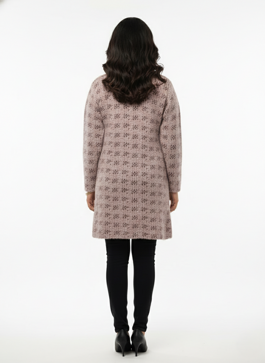 KRITI Winter Stylish Hair Cardigan Peach Color For Women