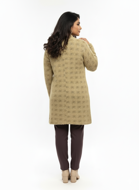 KRITI Winter Stylish Hair Cardigan Beige Color For Women