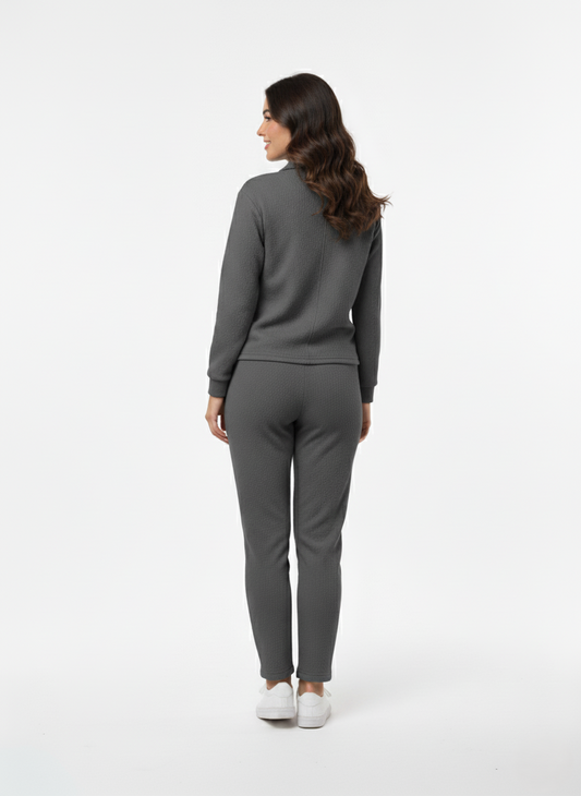 KRITI Winter Cotrise Cord Set Gey color For Women