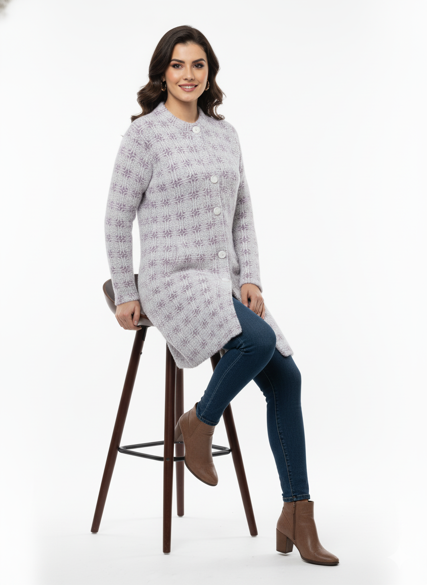 KRITI Winter Stylish Hair Cardigan Off White Color For Women