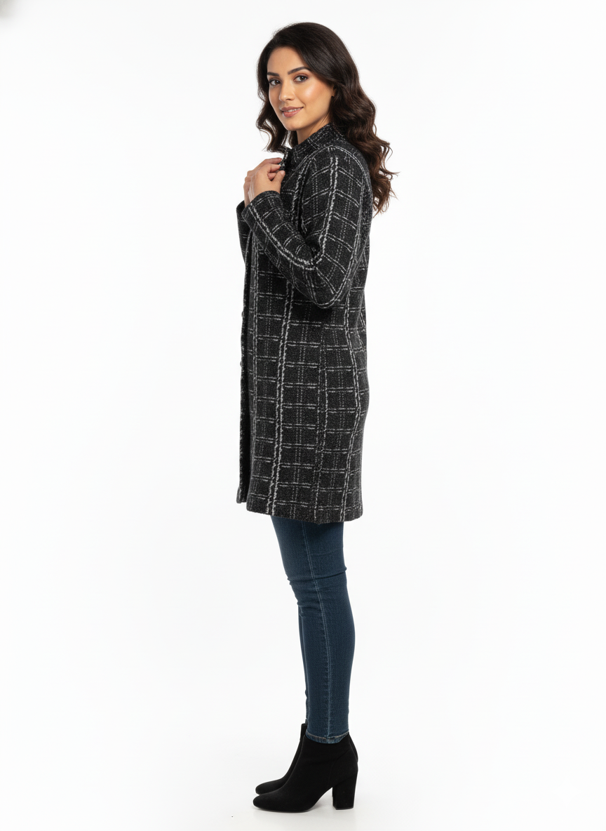 KRITI Winter Stylish Hair Cardigan Black Color For Women