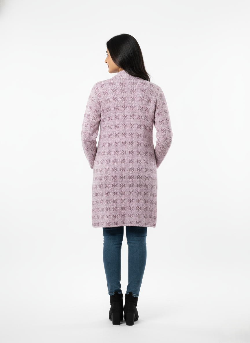 KRITI Winter Stylish Hair Cardigan Pink Color For Women