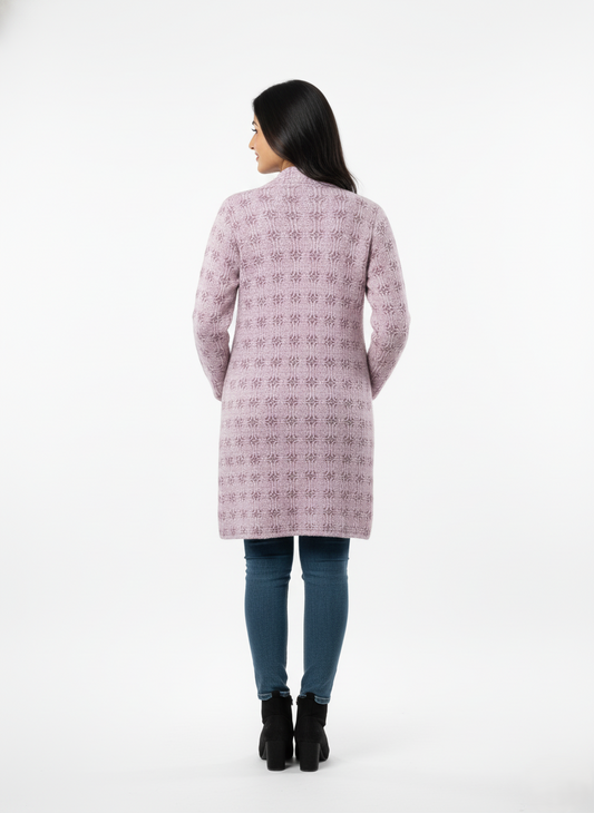 KRITI Winter Stylish Hair Cardigan Pink Color For Women