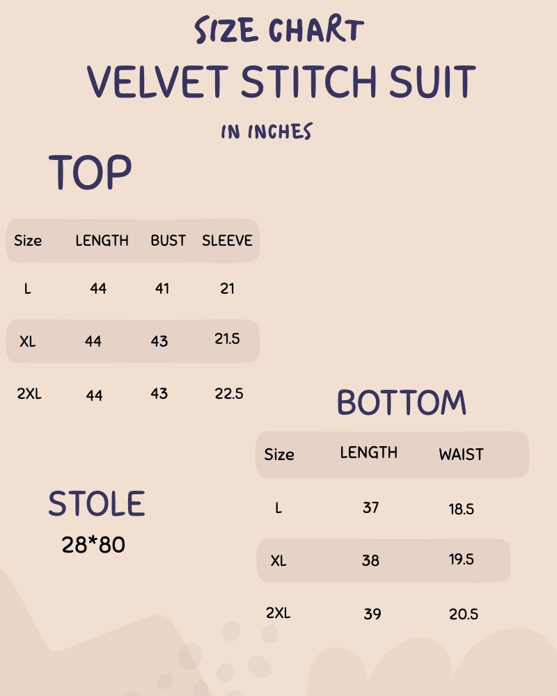 KRITI विंटर वेलवेट 3 पीस कढ़ाई कुर्ती सेट काले रंग में महिलाओं के लिए