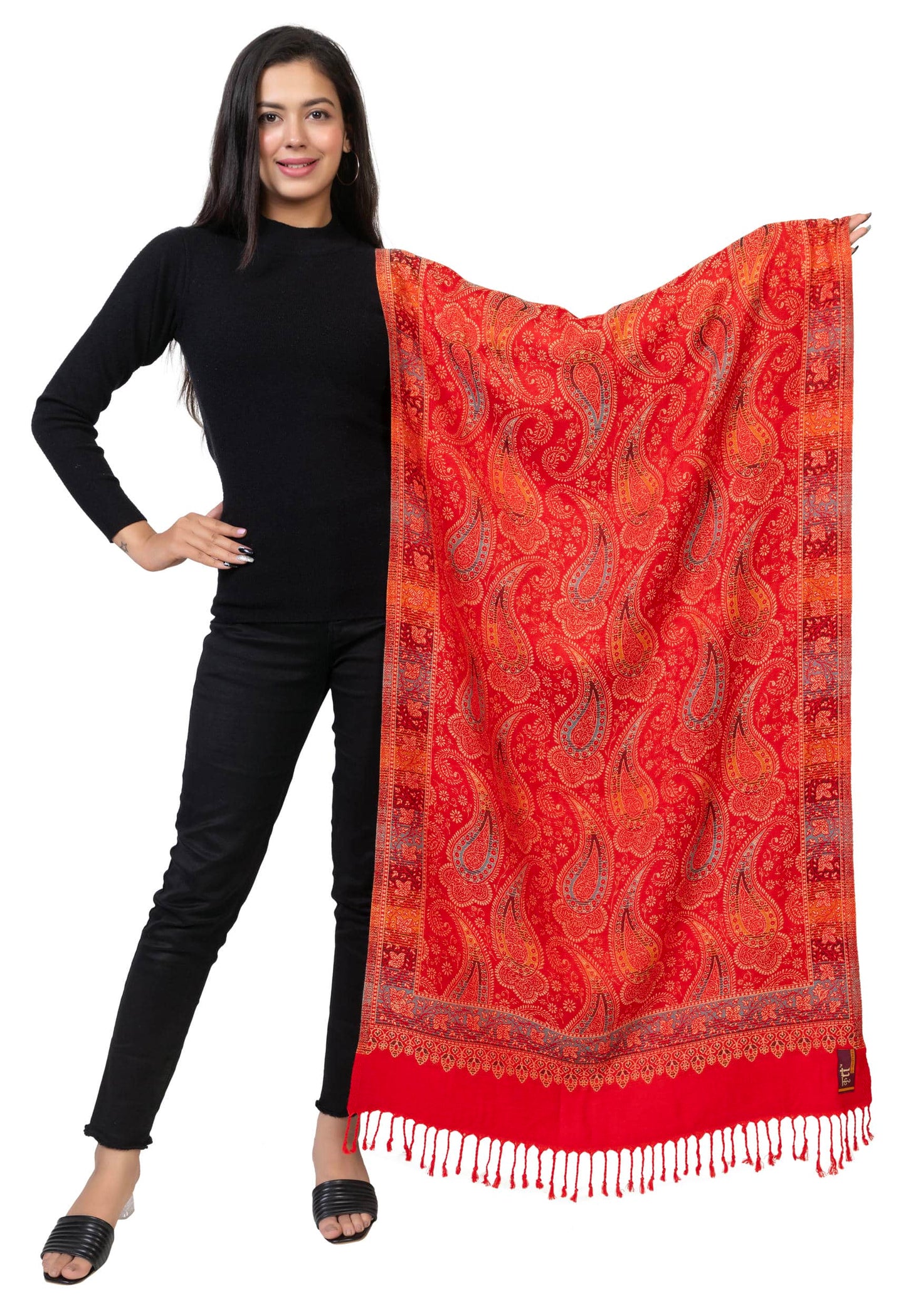 KRITI Red Viscose Stole For Women.