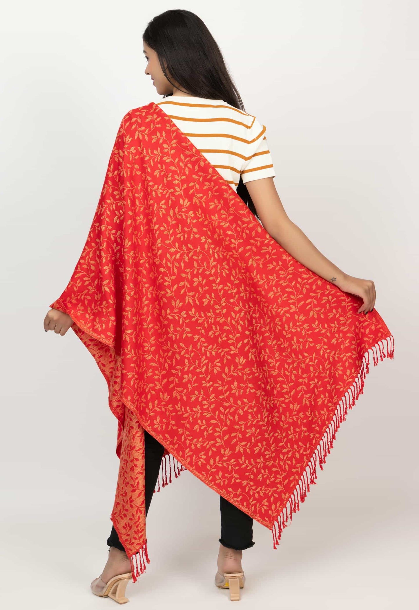 KRITI Maroon Viscose Stole For Women.