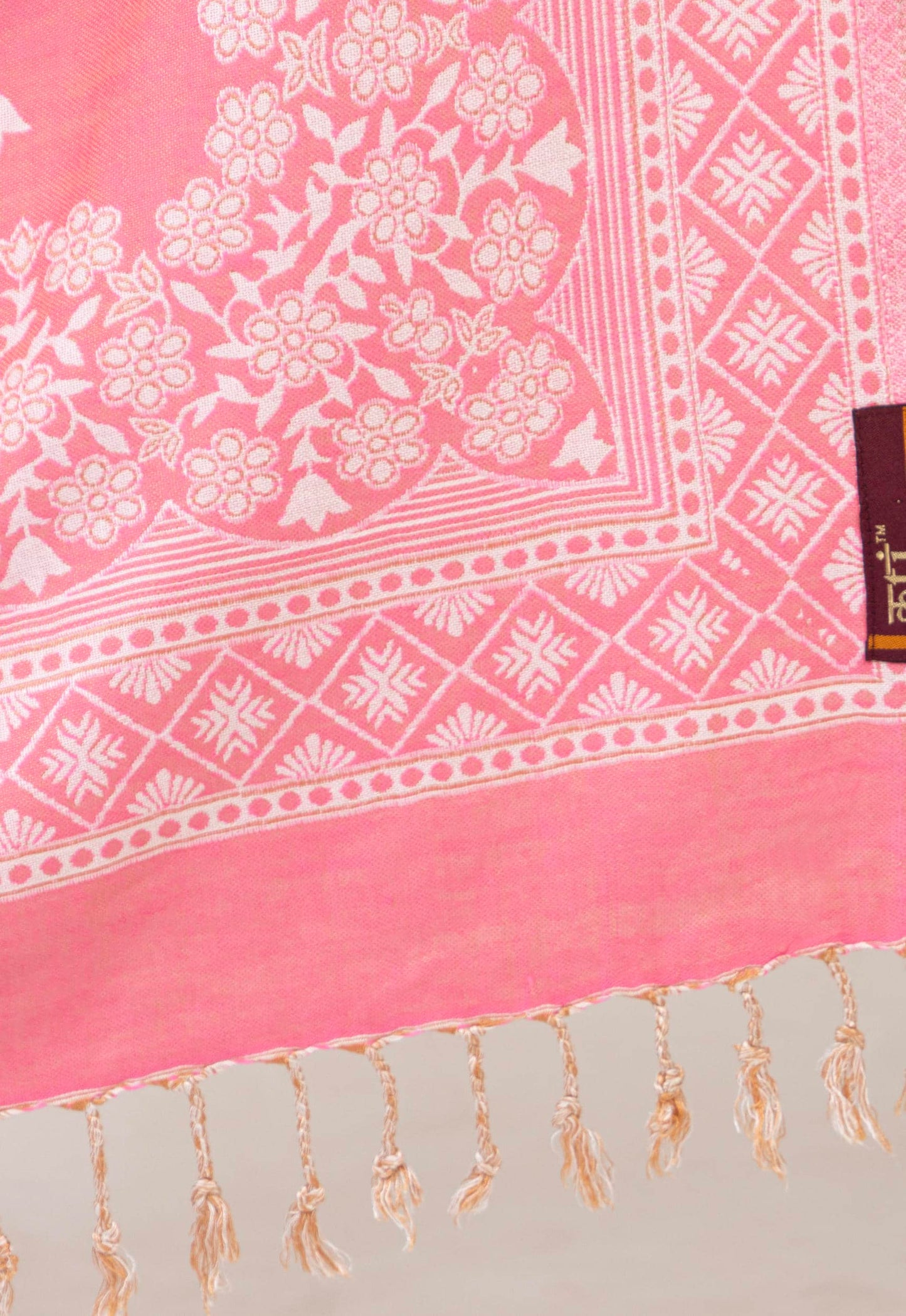 KRITI Pink Viscose Stole For Women.