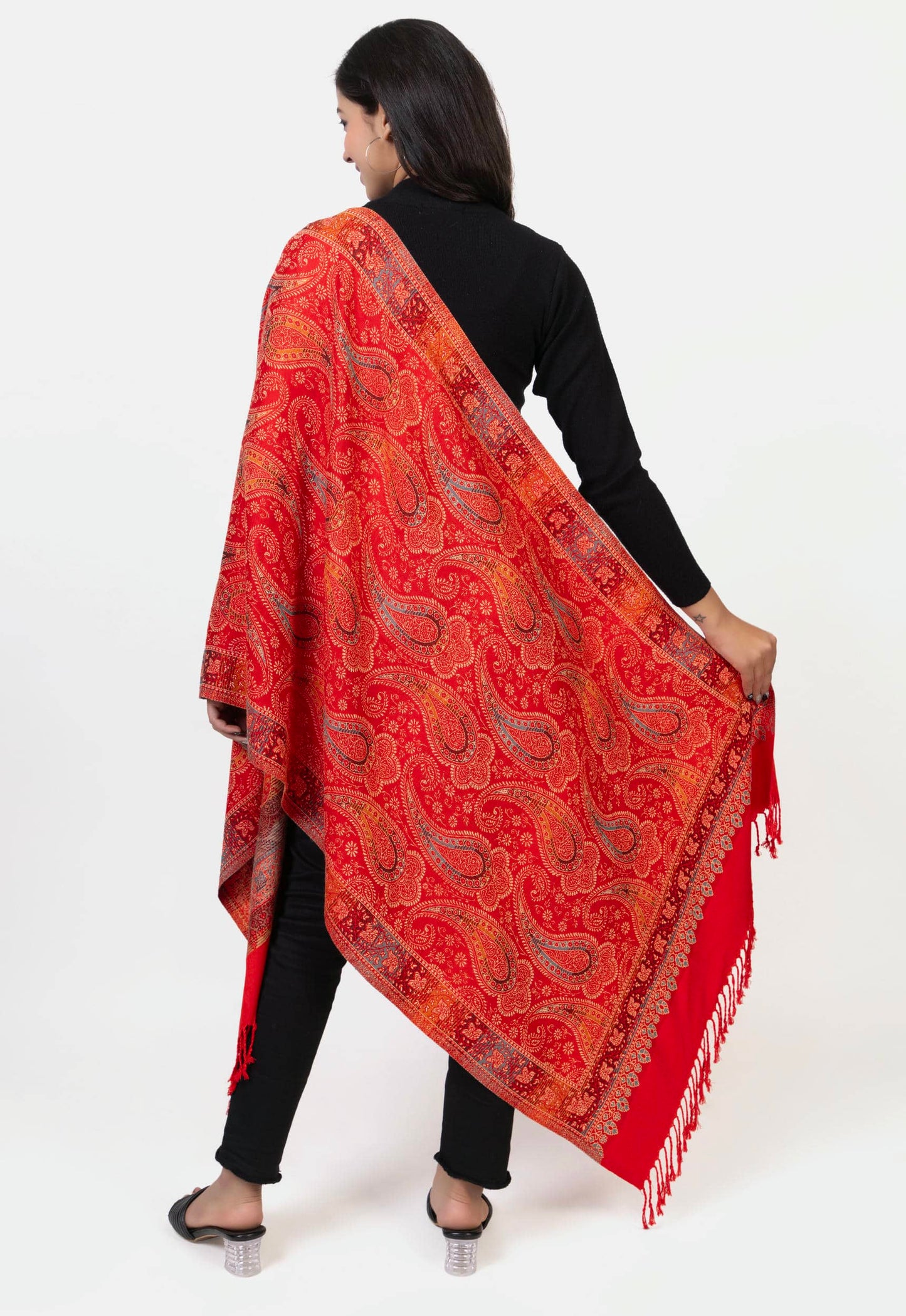 KRITI Red Viscose Stole For Women.