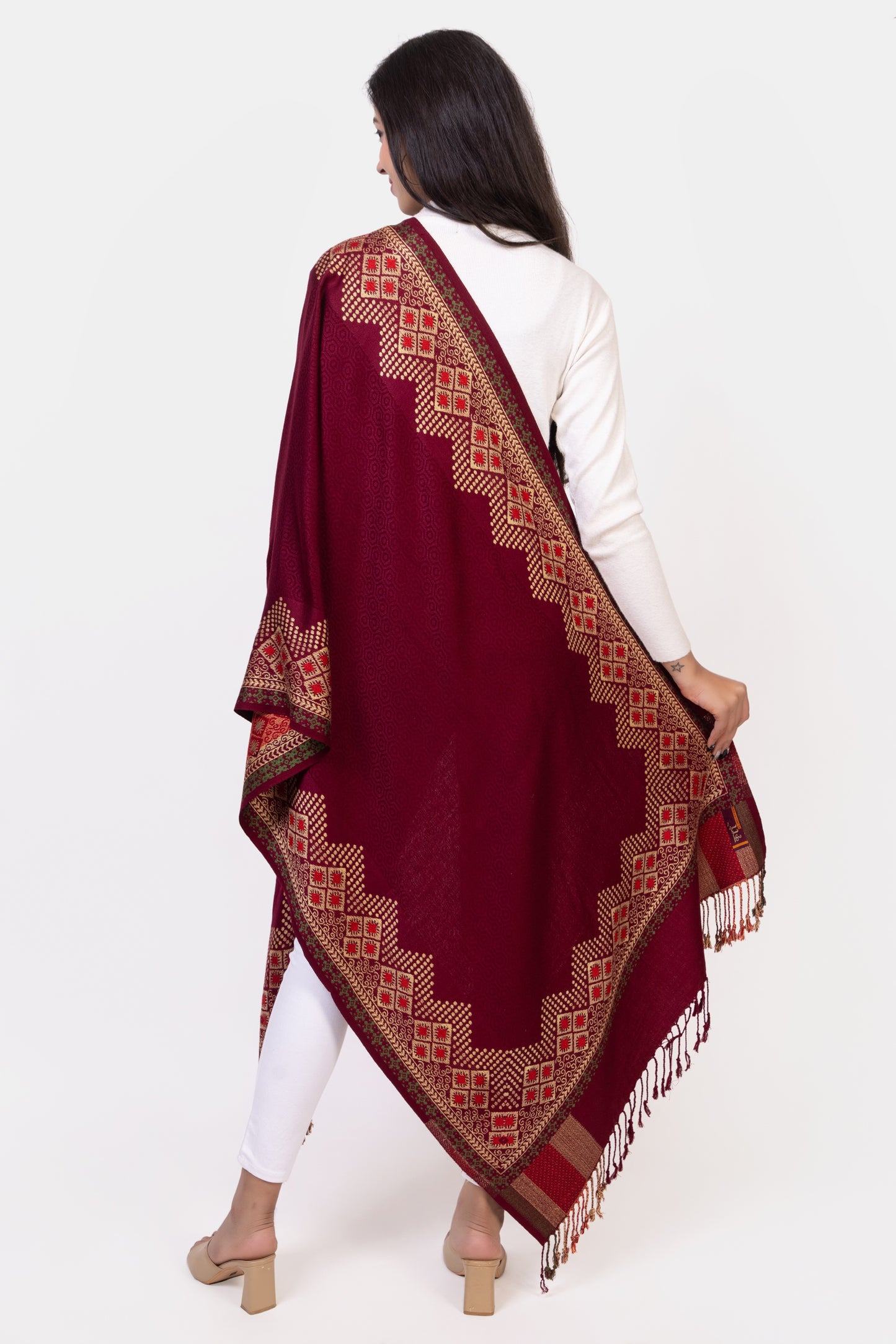 KRITI Wine Viscose Stole For Women