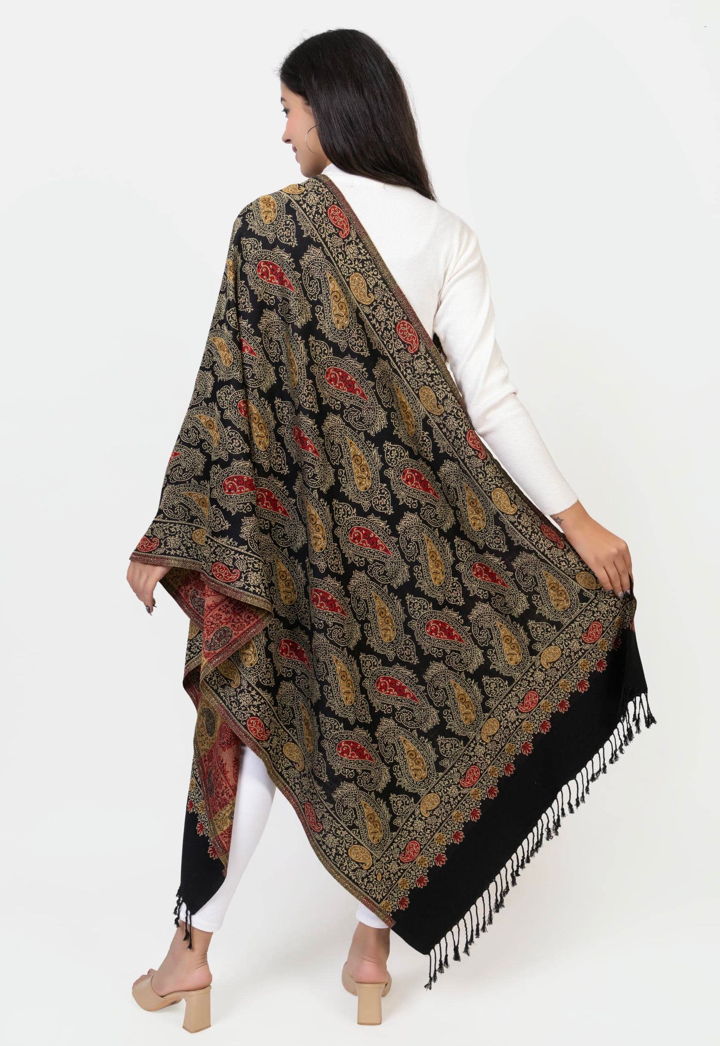 KRITI Black Viscose Stole For Women.